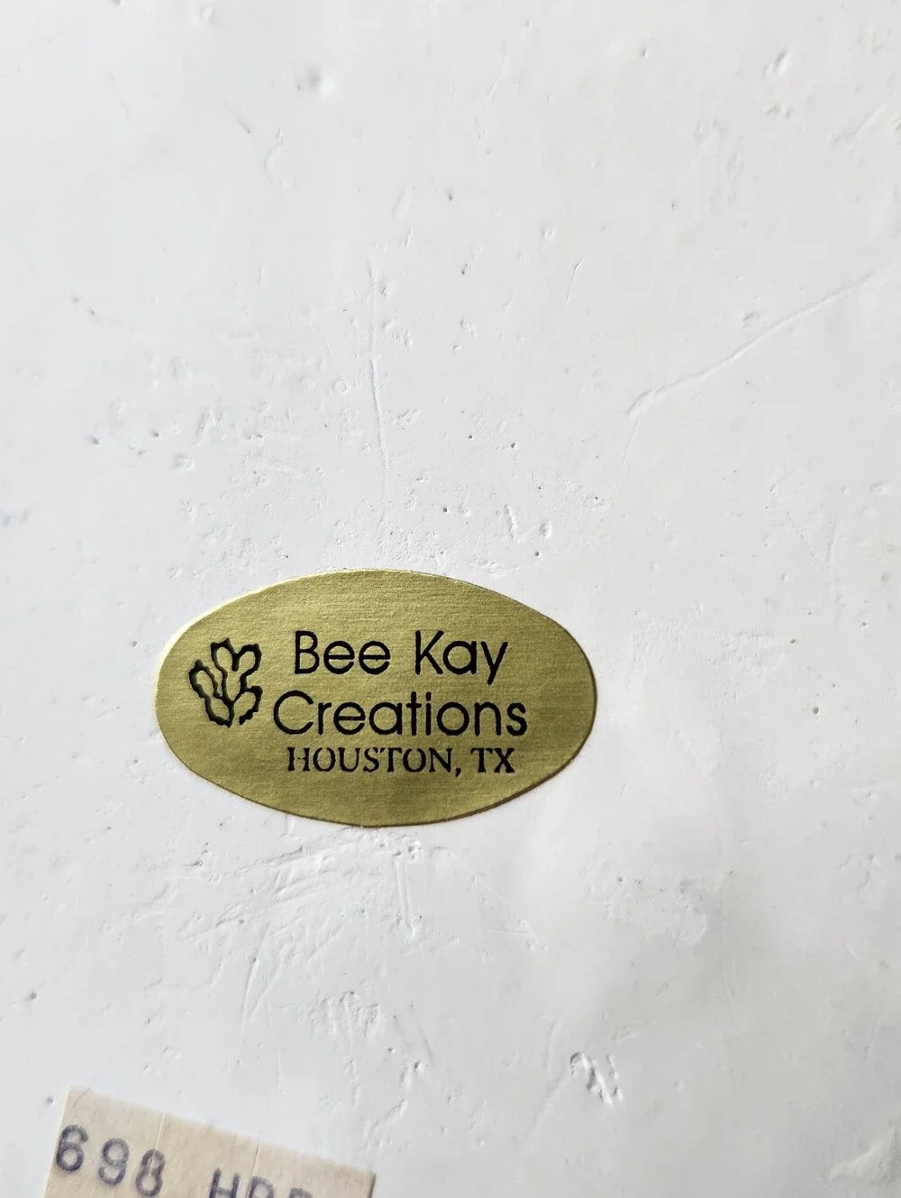Vintage Bee Kay Creations Porcelain Oval Plaque Victorian Girl